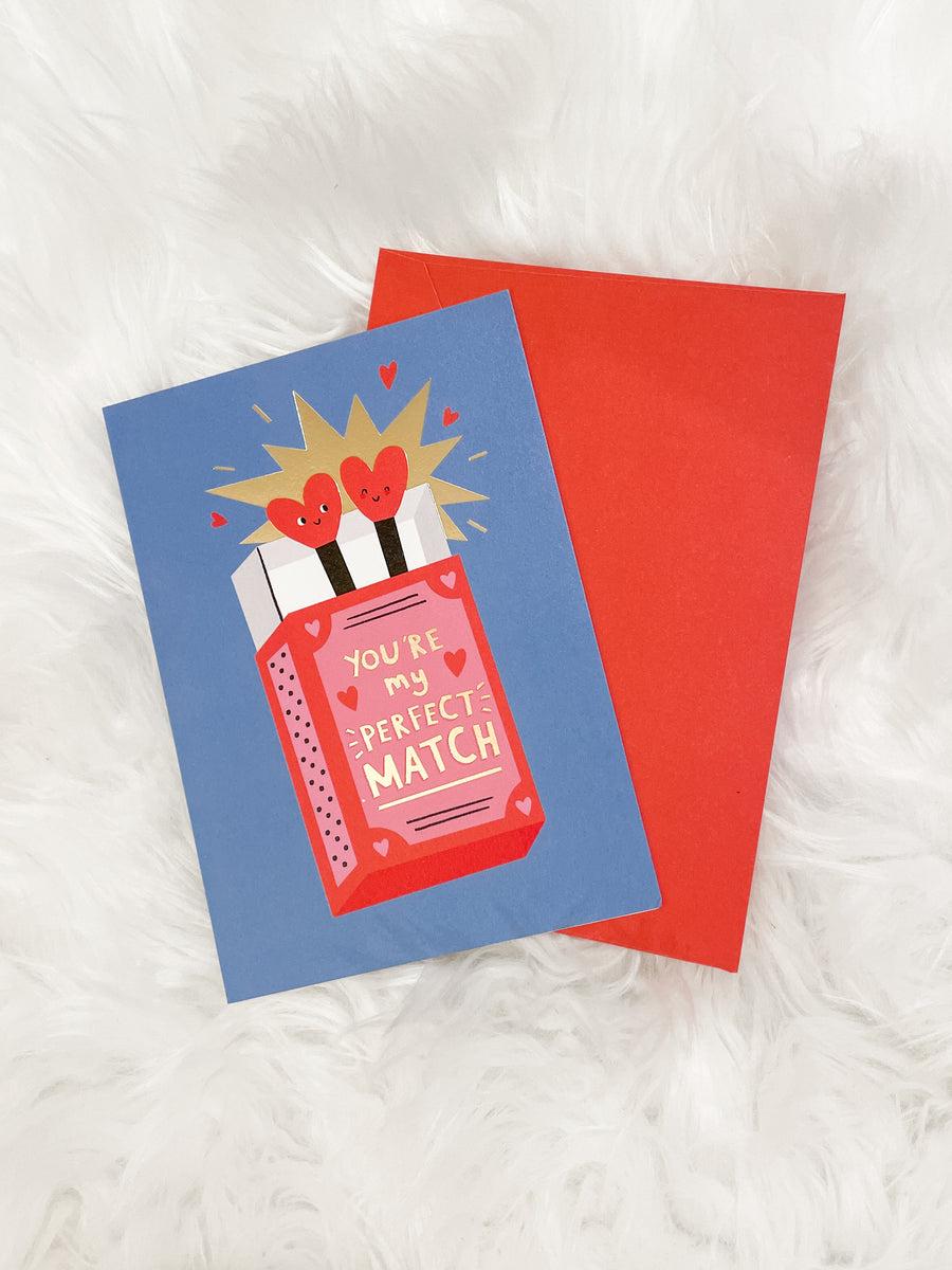 "You're my perfect match" Valentine's Day Card