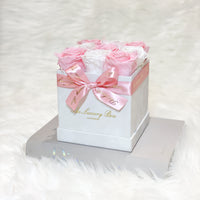 Pink and white infinity roses for valentine's day gift delivery