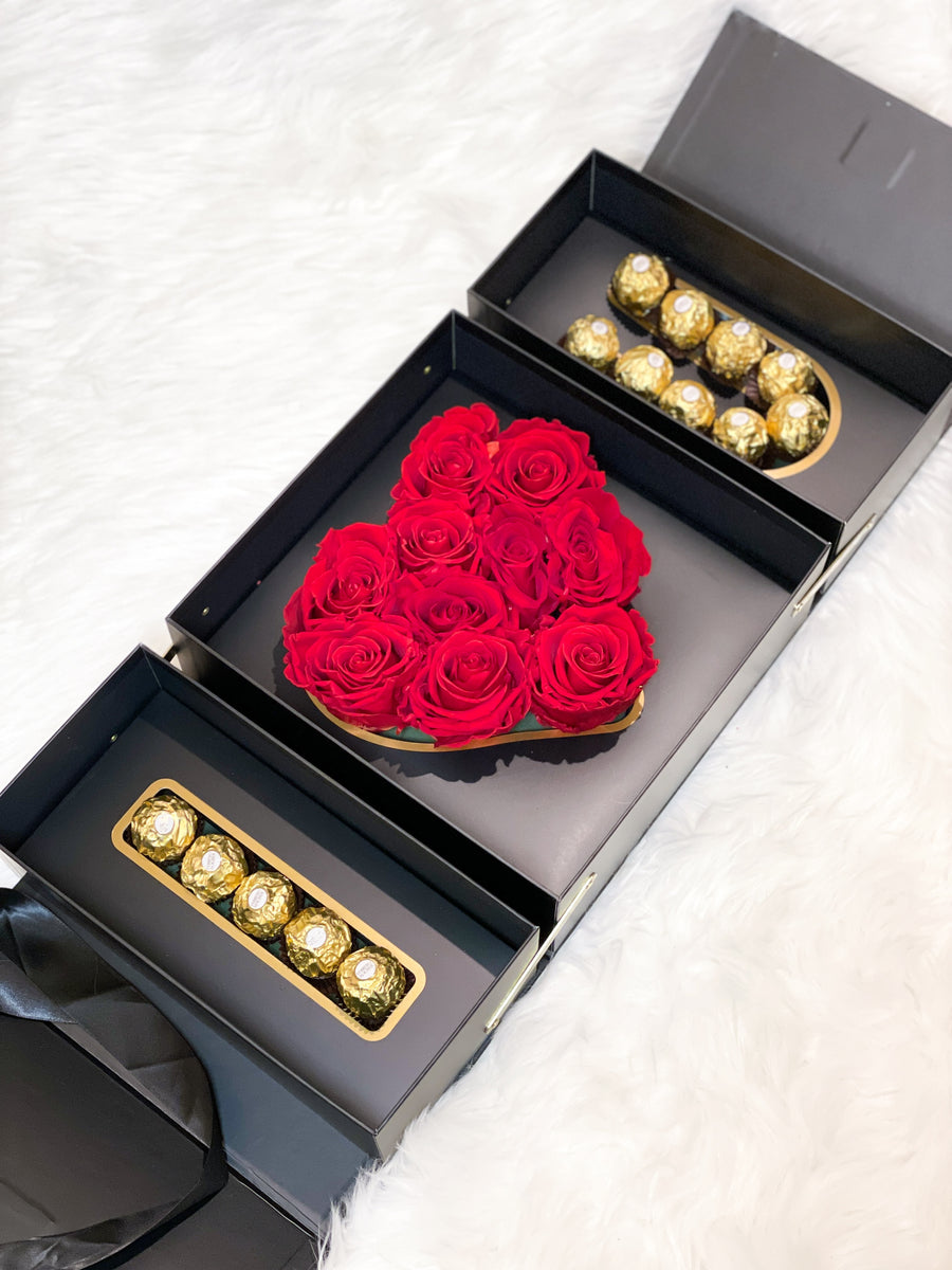 "I Love You" Infinity Roses & Ferrero Rocher Box | Infinity Roses | Mother's Day Gifts